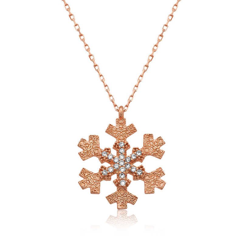 Gümüş Kar Tanesi Bayan Kolye