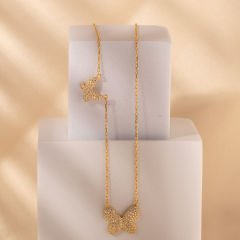 İkili Kelebek Kolye 718011 Gold