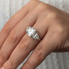 Gümüş Beyaz Zirkon Taşlı Kadın Yüzük 10