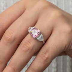 Gümüş Pembe Zirkon Taşlı Kadın Yüzük 11
