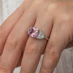 Gümüş Pembe Zirkon Taşlı Kadın Yüzük 11