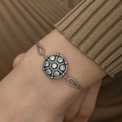 Gümüş Rose Elmas Montür Bileklik