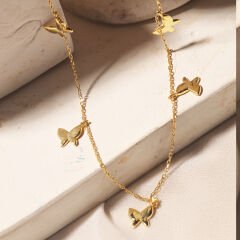 Ivy Kelebek Kolye 718983 Gold