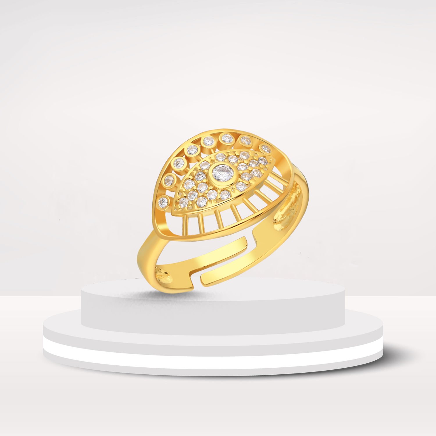 Zirkon Taşlı Everly Yüzük Gold Renk 719273