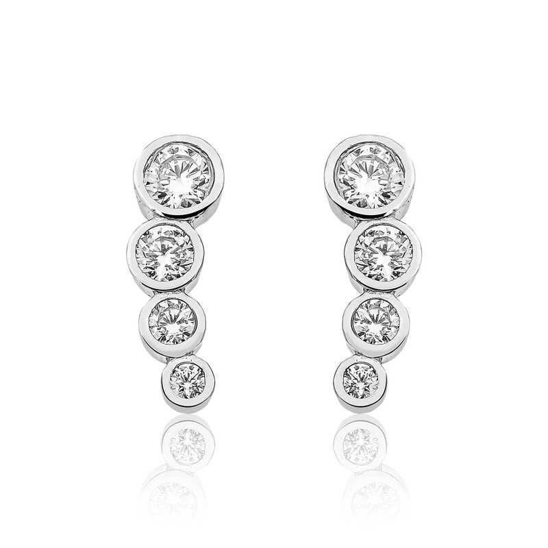 Gümüş 4 Taş Bayan Küpe