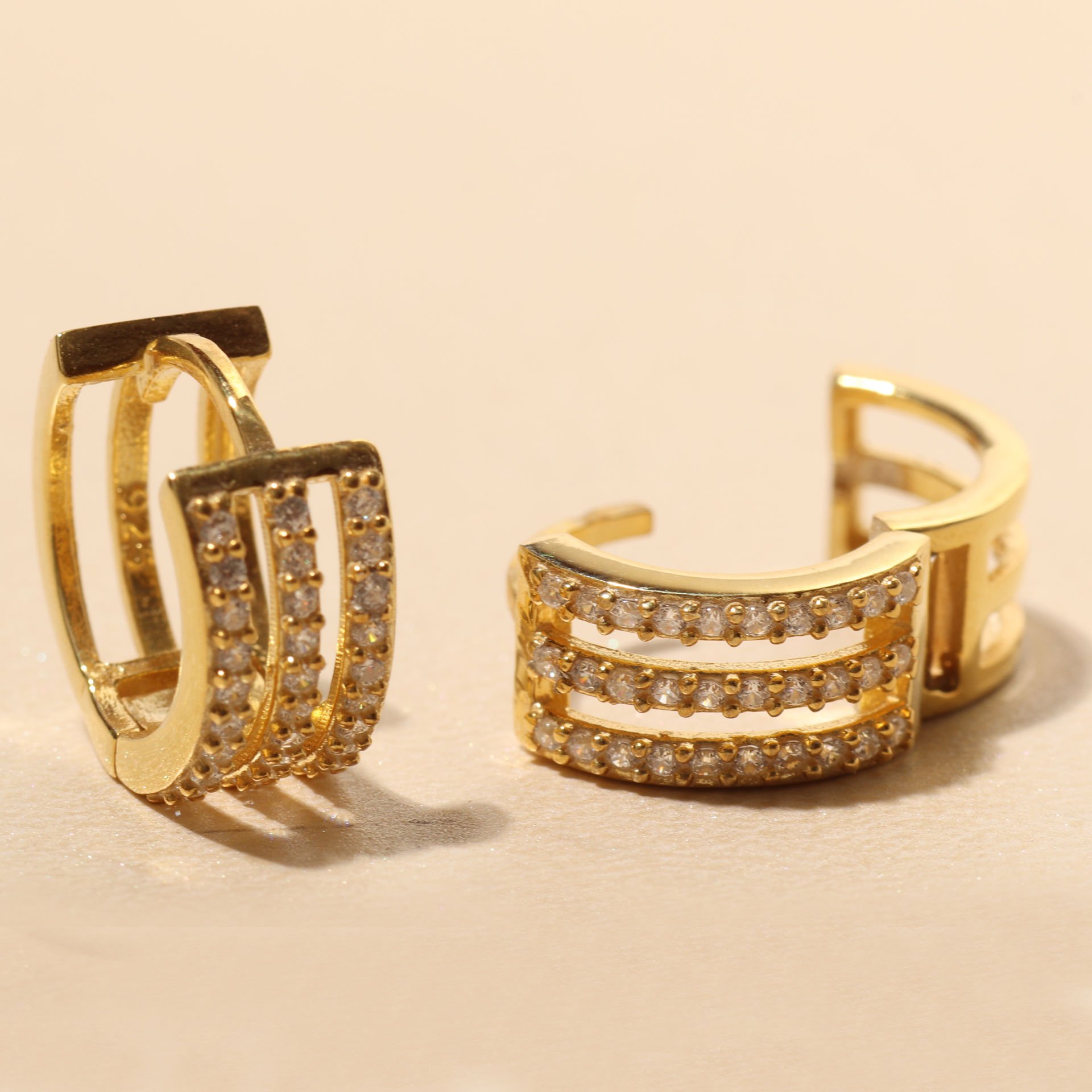 3 Sırataşlı Küpe 717114 Gold