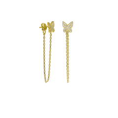 Zincirli Kelebek Küpe 719838 Gold