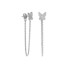 Zincirli Kelebek Küpe 719838 Silver