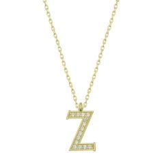 Gümüş Gold Z Harfi Kadın Kolye