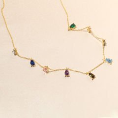 Renkli Damla Kolye 718013 Gold