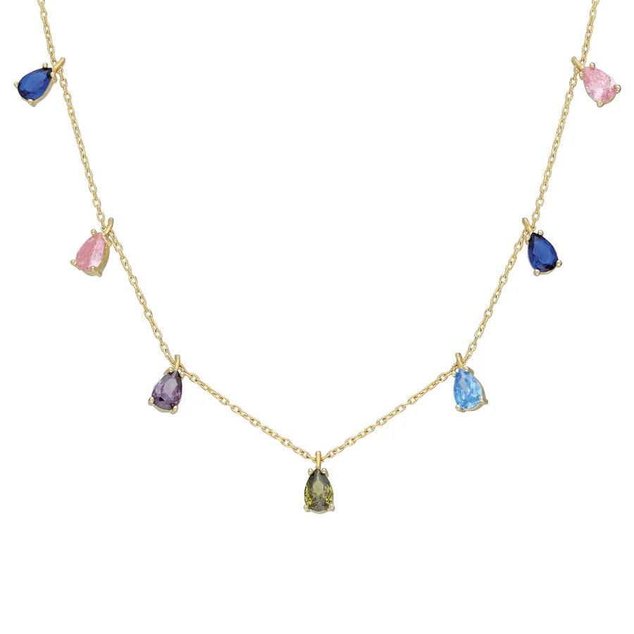 Renkli Damla Kolye 718013 Gold