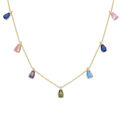 Renkli Damla Kolye 718013 Gold