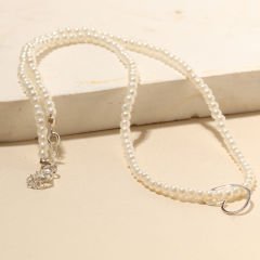 İncili Kalp Kolye 718015 Silver