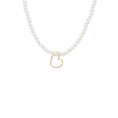 İncili Kalp Kolye 718015 Gold