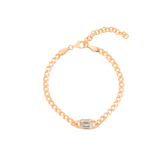 Baget Taşlı Zincir Bileklik 719111 Silver