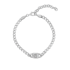 Baget Taşlı Zincir Bileklik 719111 Silver