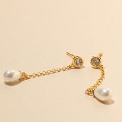İncili Askılı küpe 717136 Gold