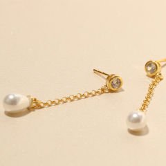 İncili Askılı küpe 717136 Gold