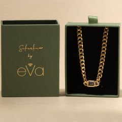 Baget Taşlı Zincir Kolye 718022 Gold