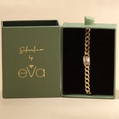 Baget Taşlı Zincir Bileklik 719111 Gold