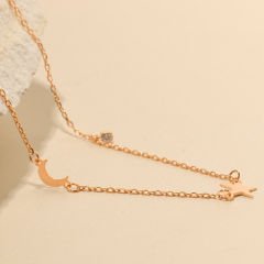 Yıldız ve Hilal Kolye 718024 Rose