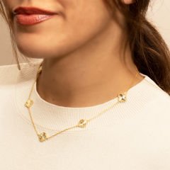 Beşli Yonca Kolye 718025 Gold