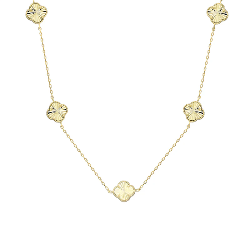 Beşli Yonca Kolye 718025 Gold