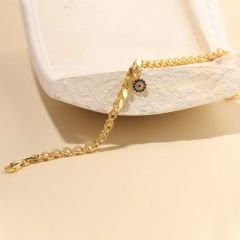 Pullu ve Taşlı Bileklik 718534 Gold