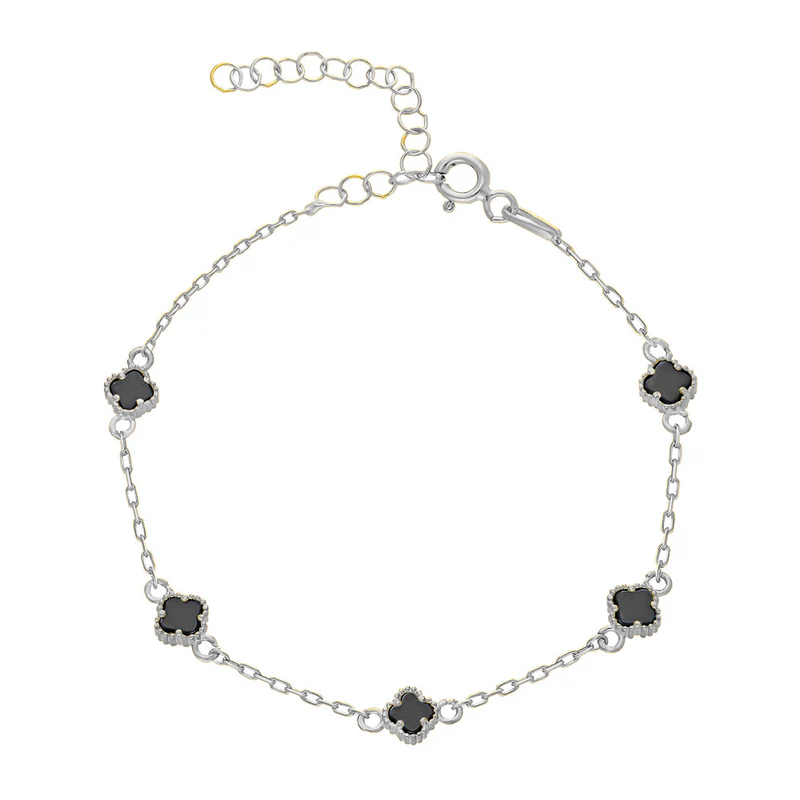 Siyah Yonca Bileklik 718536 Silver