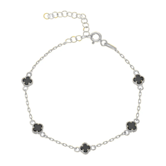 Siyah Yonca Bileklik 718536 Silver