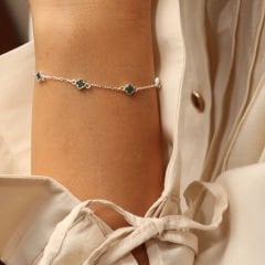 Yeşil Yonca Bileklik 718538 Silver