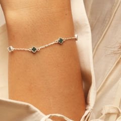 Yeşil Yonca Bileklik 718538 Silver