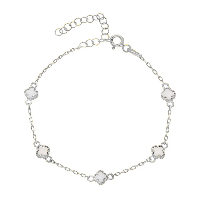 Beyaz Yonca Bileklik 718539 Silver