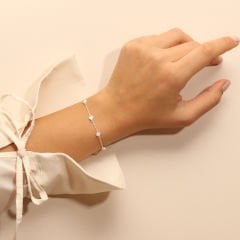 Beyaz Yonca Bileklik 718539 Silver