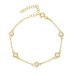 Beyaz Yonca Bileklik 718539 Gold