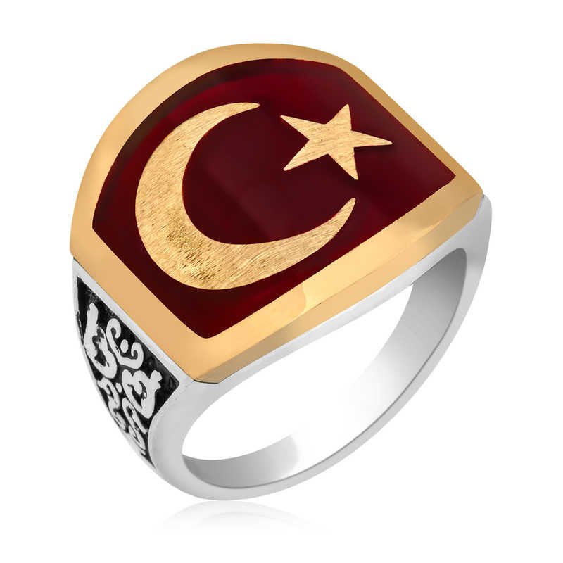 ​Gümüş Ay Yıldız Erkek Yüzük 21
