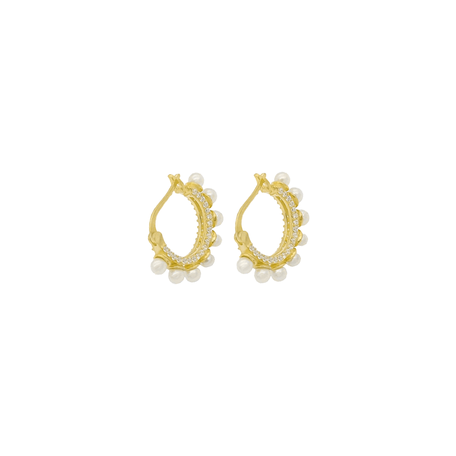 İncili Halka Küpe 719850 Gold