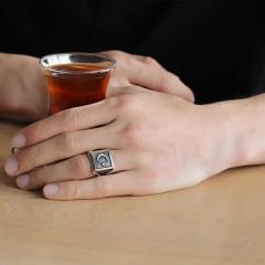 Gümüş Türk Bayrağı Ay Yıldız Erkek Yüzük 31