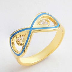 Gümüş Gold Zirkon Taşlı Sonsuzluk Kadın Yüzük 11