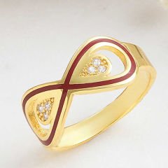 Gümüş Gold Zirkon Taşlı Sonsuzluk Kadın Yüzük 13