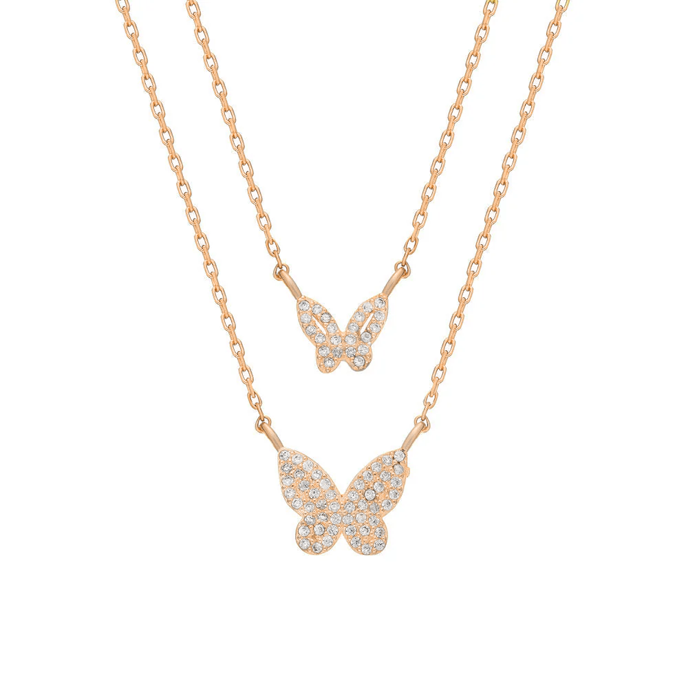 Çift Kelebek Kolye 718027 Rose