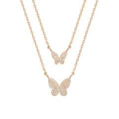 Çift Kelebek Kolye 718027 Rose