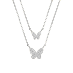 Çift Kelebek Kolye 718027 Silver