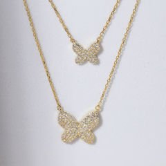 Çift Kelebek Kolye 718027 Gold