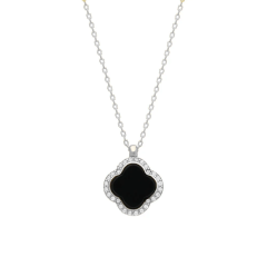 Taşlı Yonca Kolye 718029 Silver