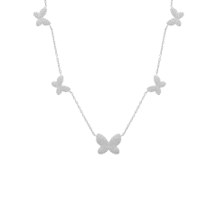 Beş Kelebek Kolye 718030 Silver