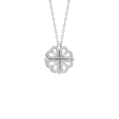 Zirkon Taşlı Yonca Kolye 719053 Silver