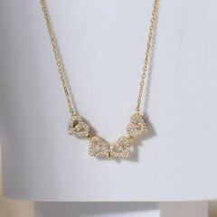 Zirkon Taşlı Yonca Kolye 719053 Gold