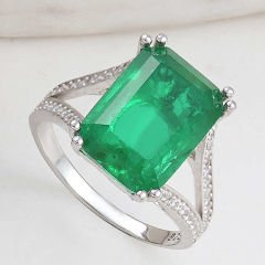 Gümüş Yeşil Renk Paraiba Taşlı Kadın Yüzük 11