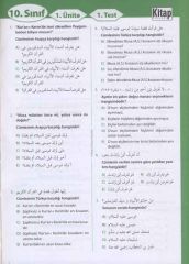 İmam Hatip Liseleri 10. Sınıf Arapça Yaprak Test